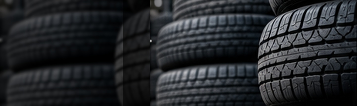 Stacks of quality used tires